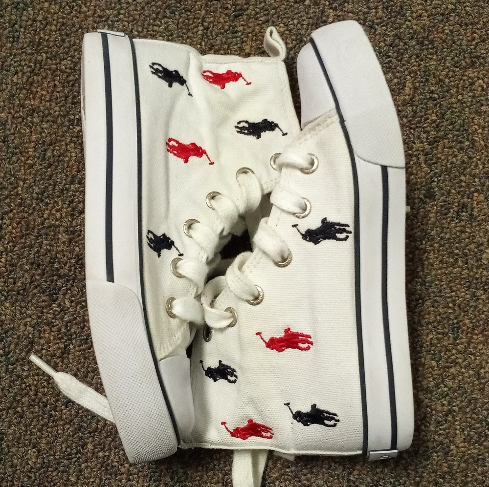 KIDS Polo High Top Sneakers - Size 11 White